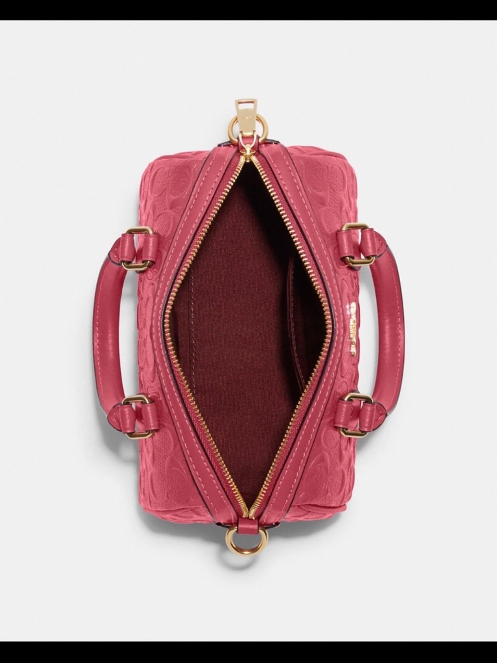Coach Pink Embossed Mini Rowan Set - Picture 2 of 4